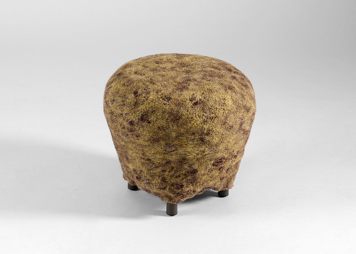 Shastool Series consists of pieces felted by hand, recalling ancient textiles. Utilizing wool and silk, these one-of-a-kind fiber art pieces are softly molded over organic sculptural structures, which are both artistic and comfortable.

About Ayala