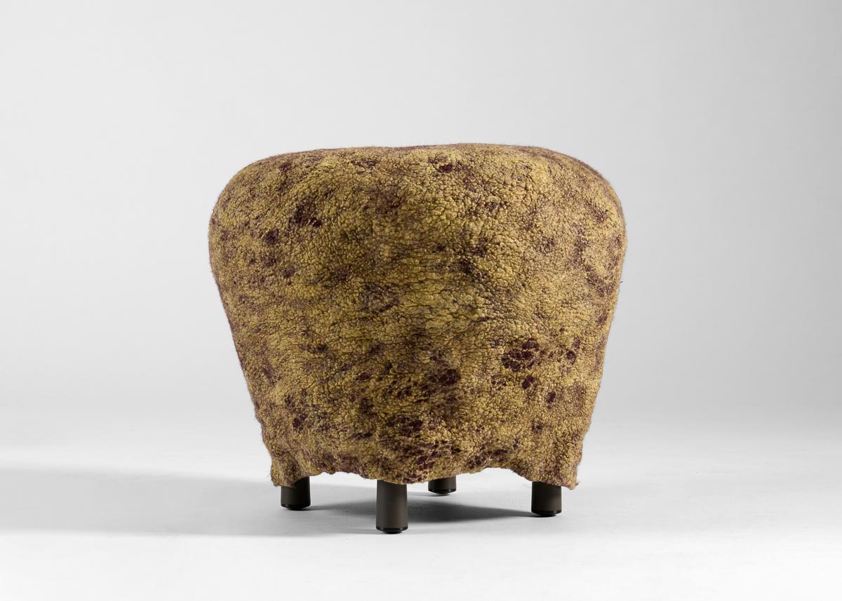Tissé à la main Ayala Serfaty, tabouret Shastool Series : Shah Lime, tabouret fait main, Israël, 2022 en vente
