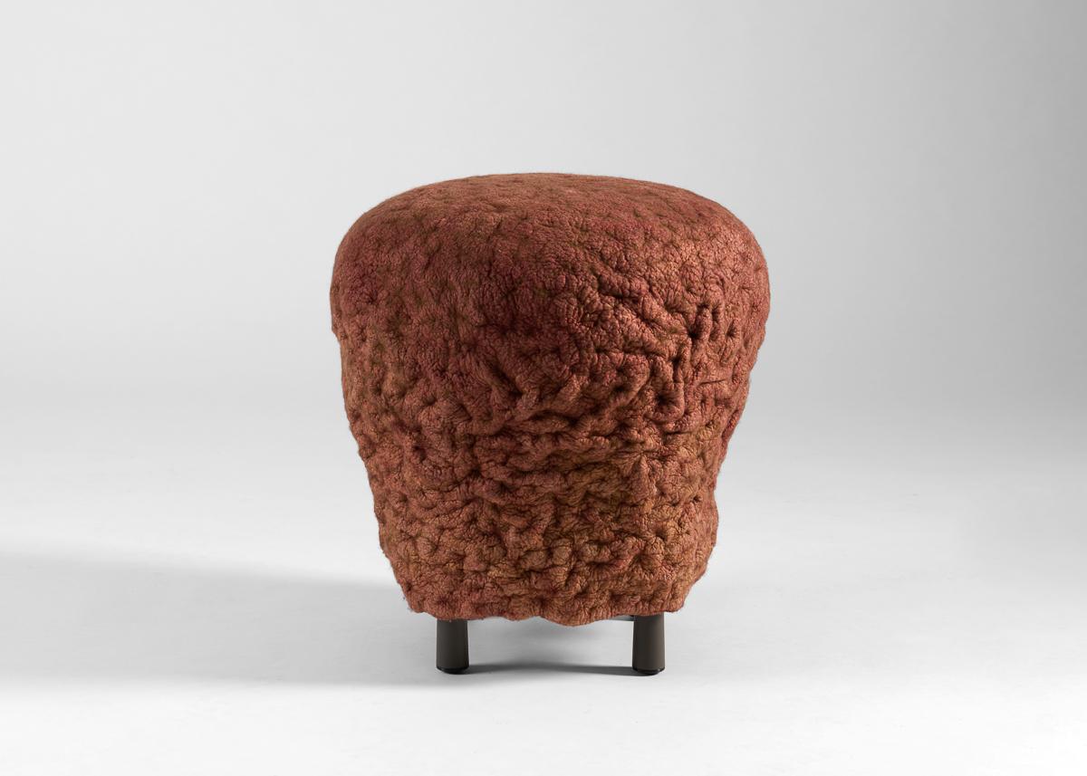 Hand-Woven Ayala Serfaty, Shastool Series: Shah Lips, Handmade Stool, Israel, 2022 For Sale