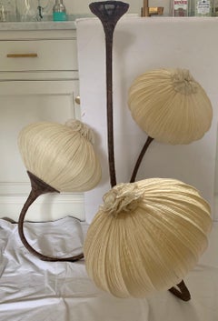 Ayala Serfaty Signed Silk Pleated Palms 3 Sansa Chandelier by Aqua Creations