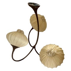 Ayala Serfaty Signed Silk Pleated Palms 3 Sansa Chandelier by Aqua Creations
