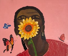 Mariposas -Siglo XXI, Contemporáneo, Figurativo, Retrato, Mujer, África
