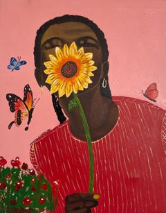 Mariposas -Siglo XXI, Contemporáneo, Figurativo, Retrato, Mujer, África