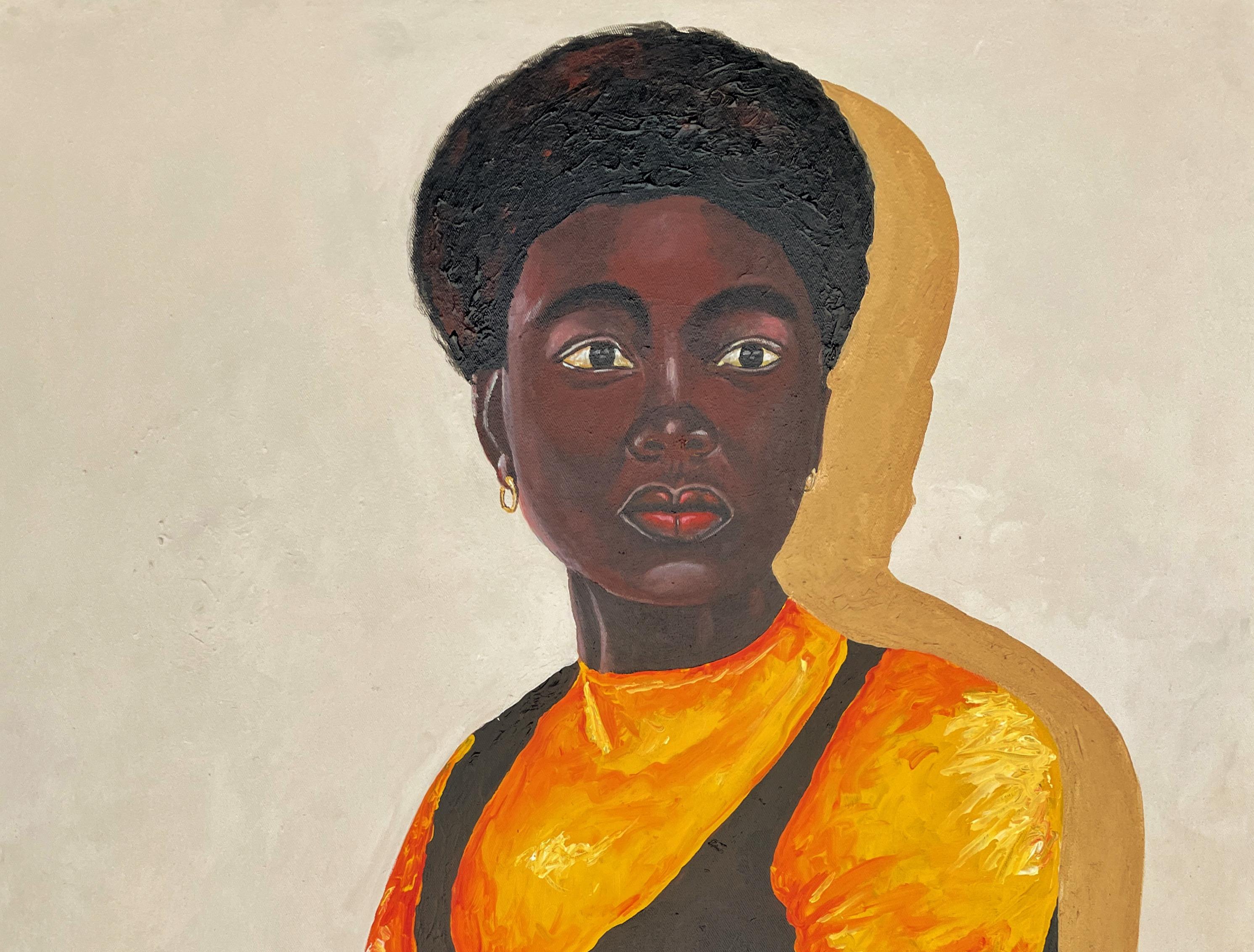 Diversity of Thoughts -21st Century, Contemporary, Figurative, Portrait, African - Painting by Ayandare Adeniran Ayanmuyiwa