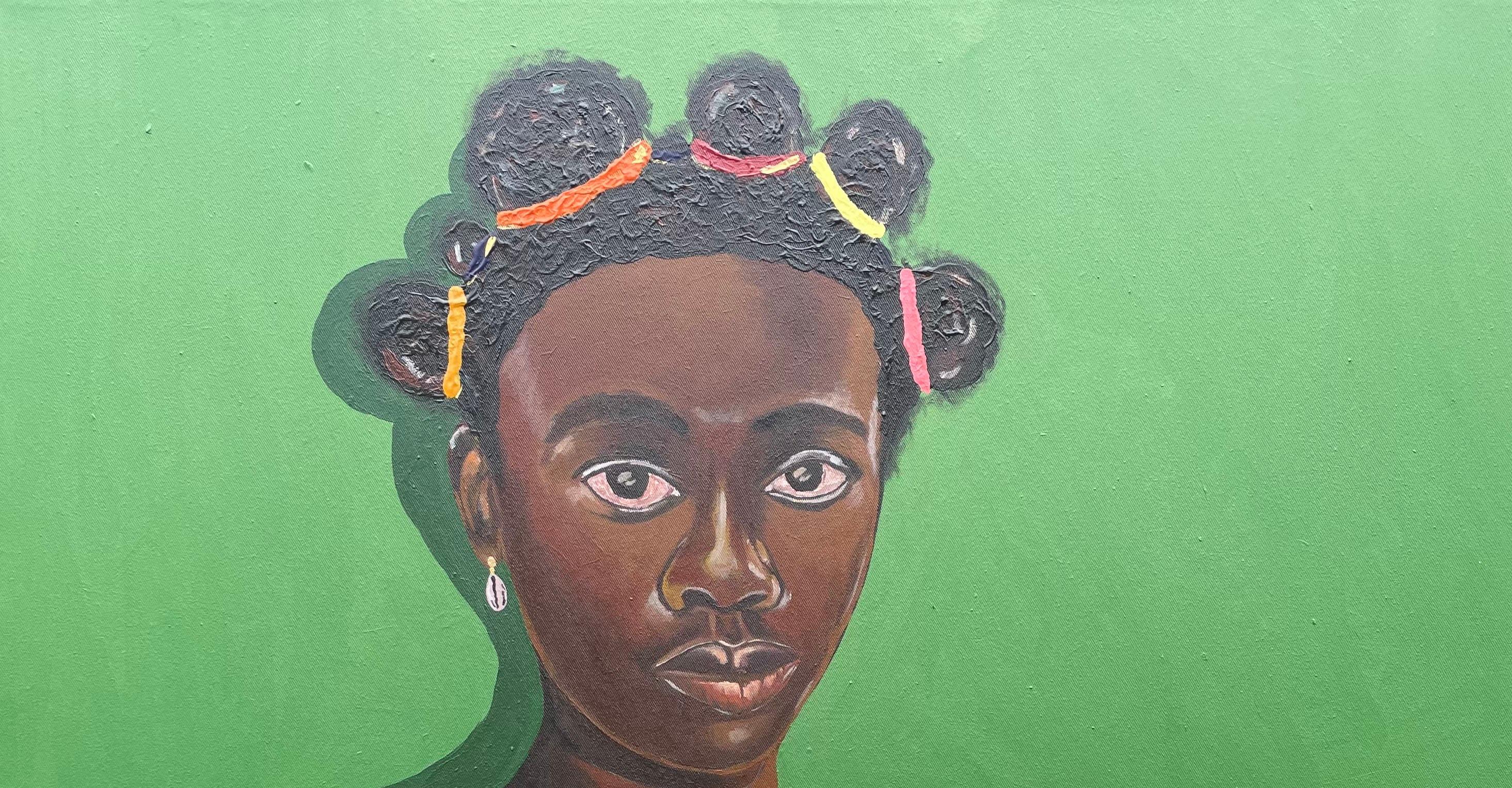 Beauté éthérée - 21e siècle, Contemporain, Figuratif, Portrait, Femme africaine - Painting de Ayandare Adeniran Ayanmuyiwa