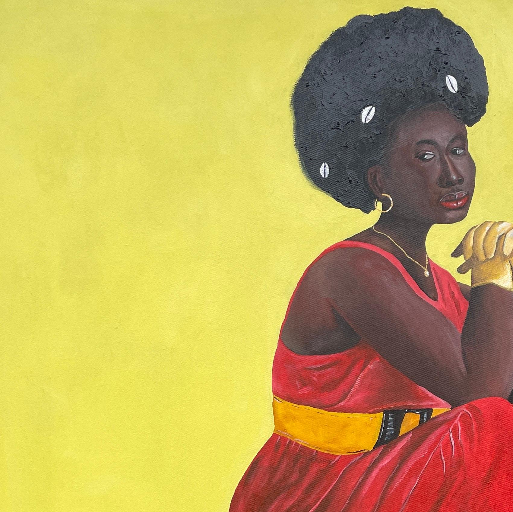 Ireti (Esperanza) - Siglo XXI, Contemporáneo, Retrato figurativo de mujer africana - Painting de Ayandare Adeniran Ayanmuyiwa
