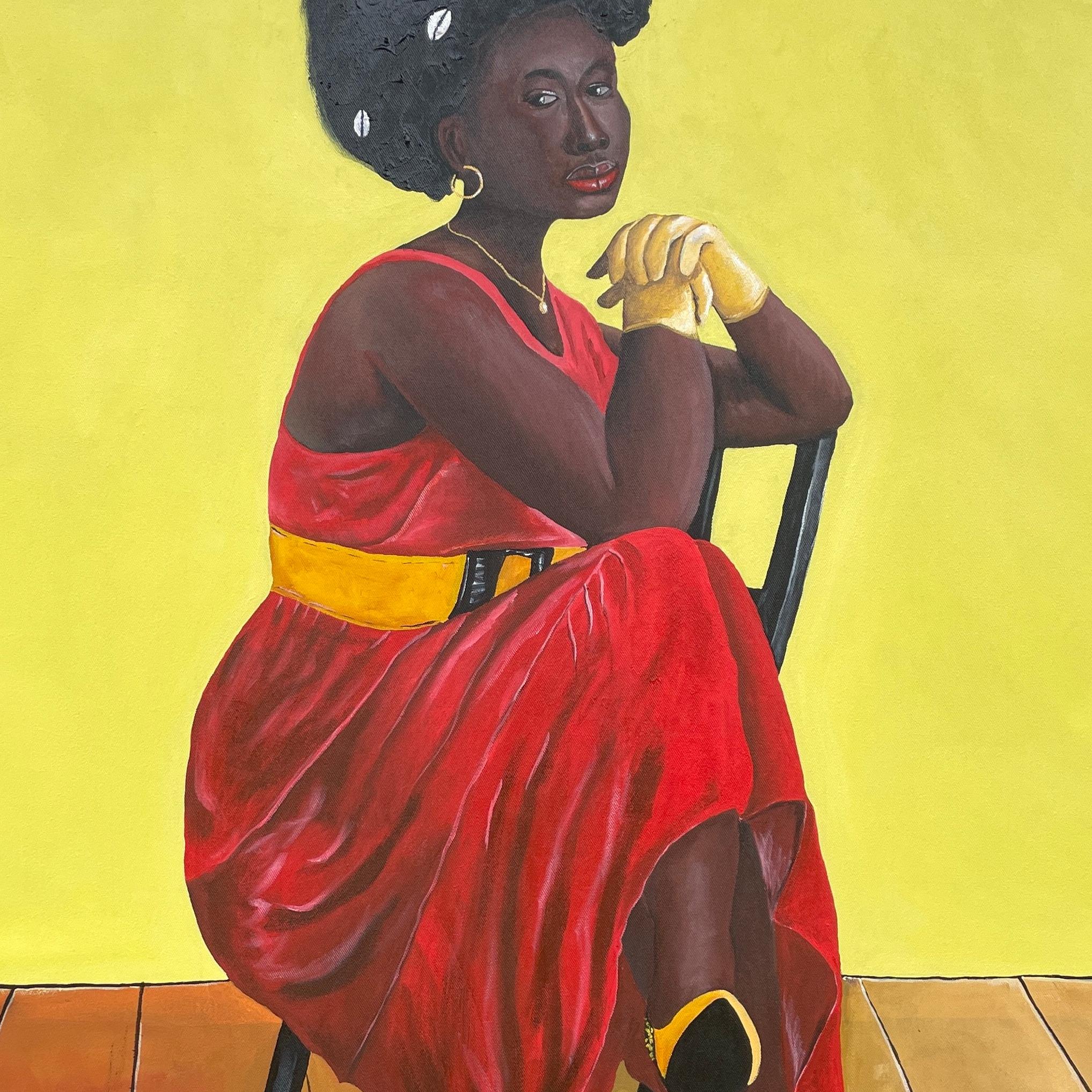 Ireti (Esperanza) - Siglo XXI, Contemporáneo, Retrato figurativo de mujer africana en venta 2