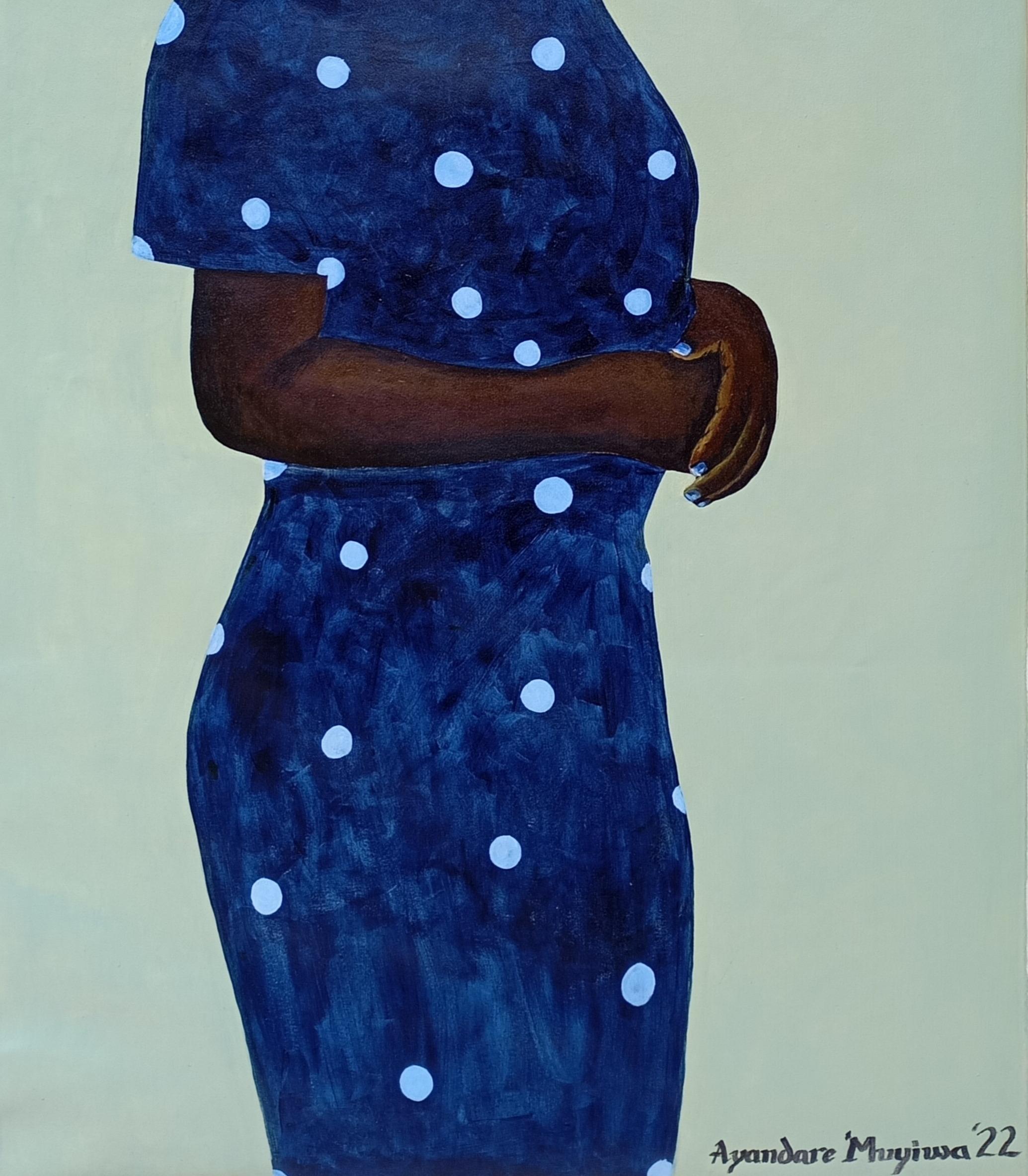 Labake - 21. Jahrhundert, Contemporary, Figuratives Porträt einer afrikanischen Frau, Blau (Zeitgenössisch), Painting, von Ayandare Adeniran Ayanmuyiwa