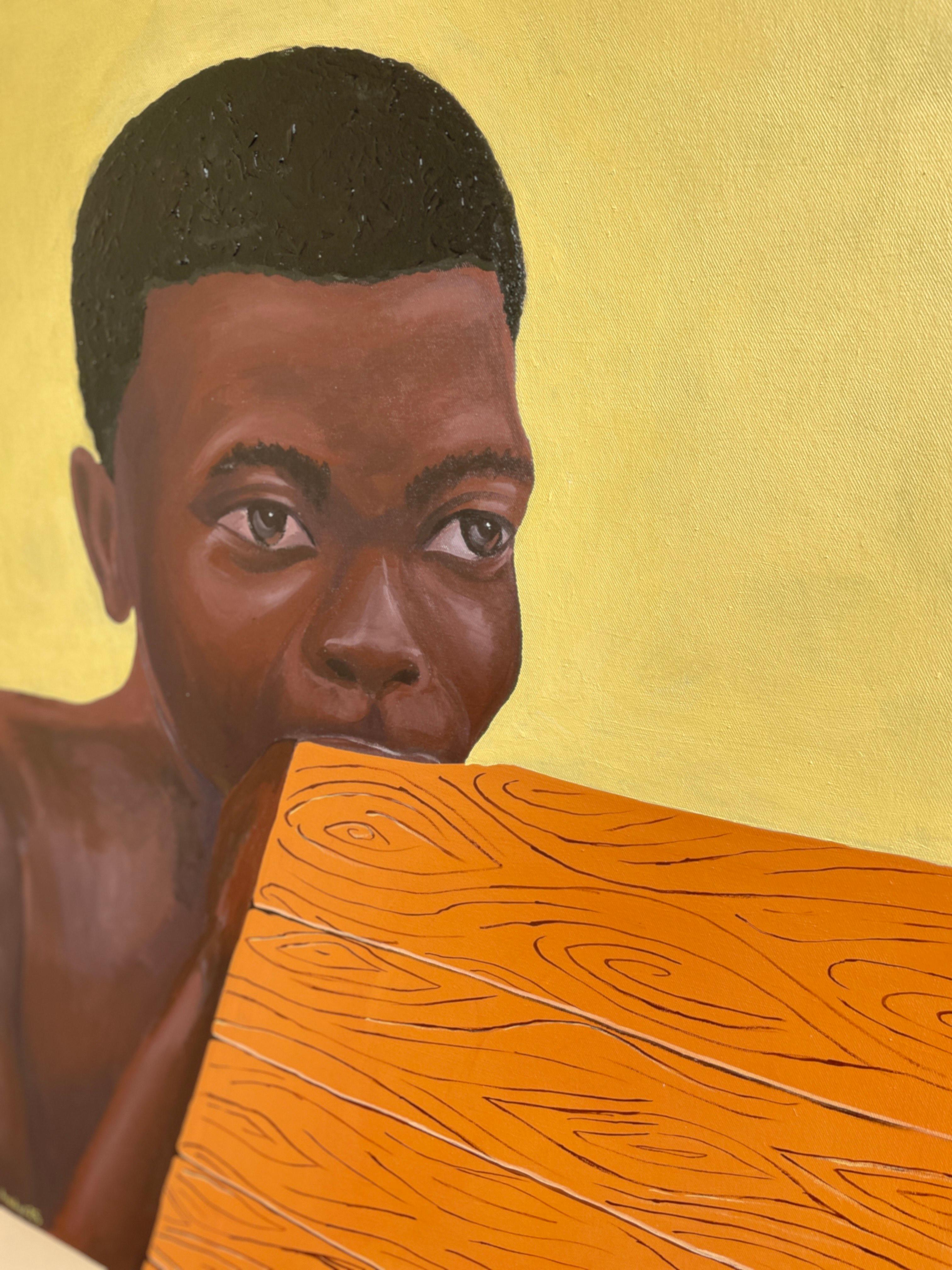 Radiance of Dreams - 21st Century, Contemporary, Figurative, Portrait, African - Painting by Ayandare Adeniran Ayanmuyiwa