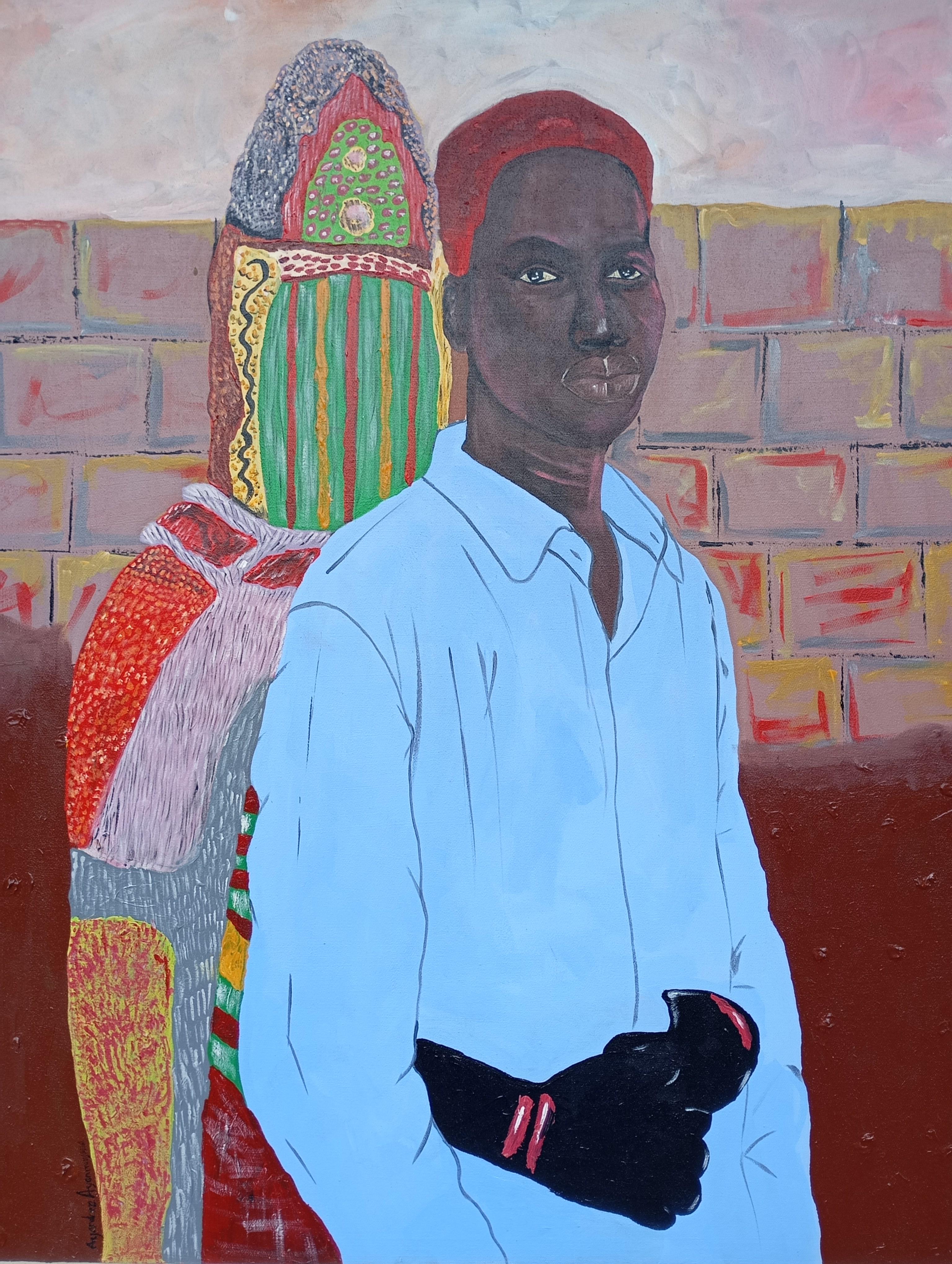 Figurative Painting de Ayandare Adeniran Ayanmuyiwa - Reencarnación -Siglo XXI, Contemporáneo, Figurativo, Retrato, Obra de arte africana