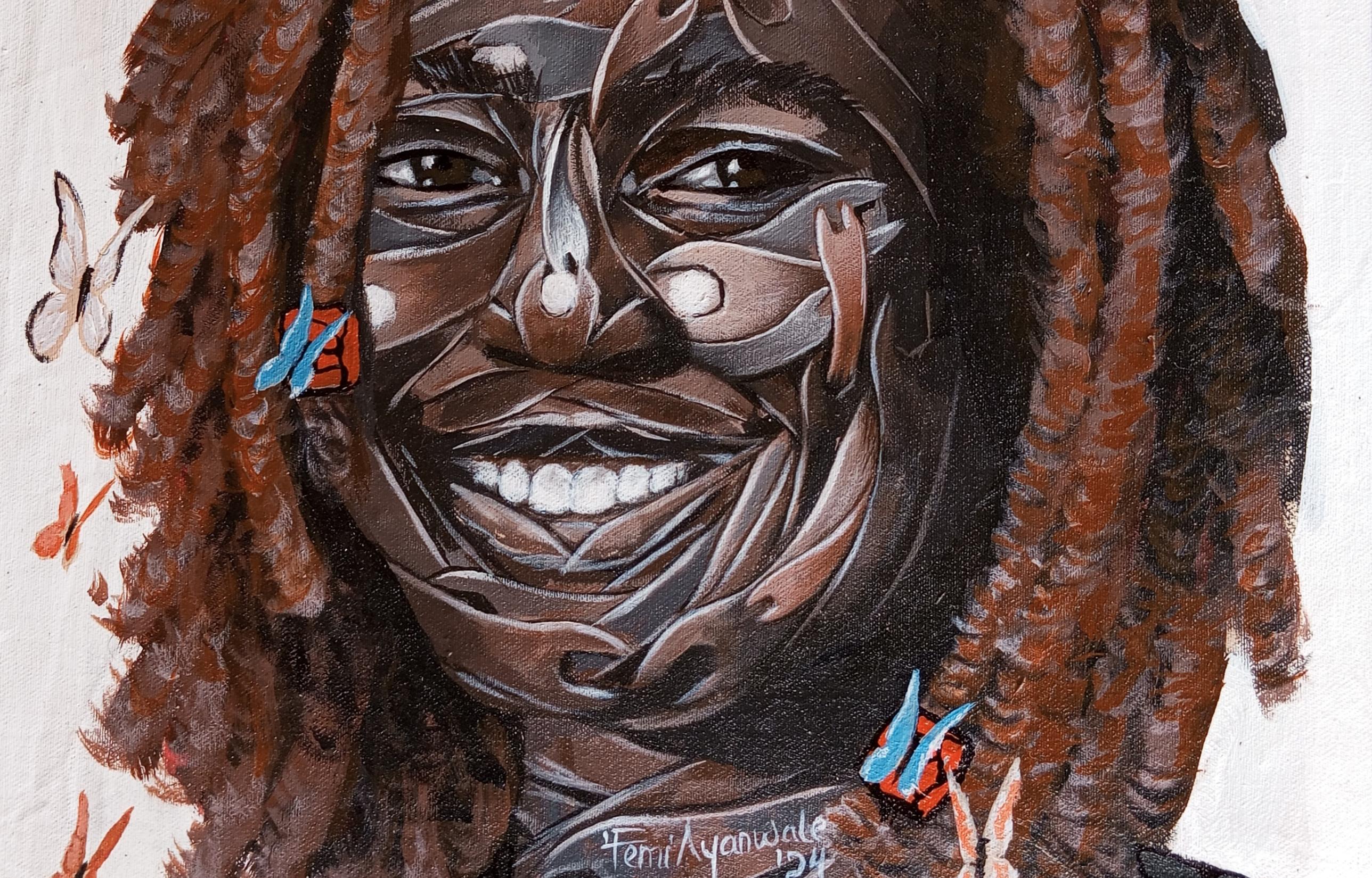Duduyemi 2 - Contemporary Painting by  Ayanwale Joseph Oluwafemi 