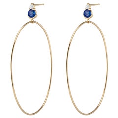 Ayda Hoops, Yellow Gold and Sapphire Hoops