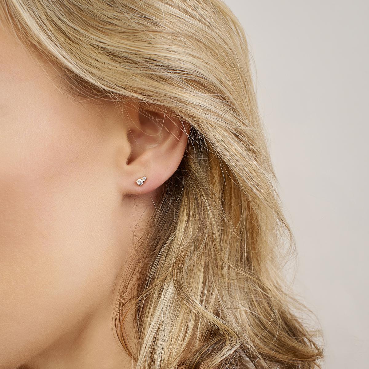 For those that have an understated aesthetic yet still love a little sparkle, SELIN KENT's Ayda earrings in 14k yellow gold feature two perfectly proportioned white diamonds. A lovely alternative to traditional diamond studs. 

Diamond carat weight: