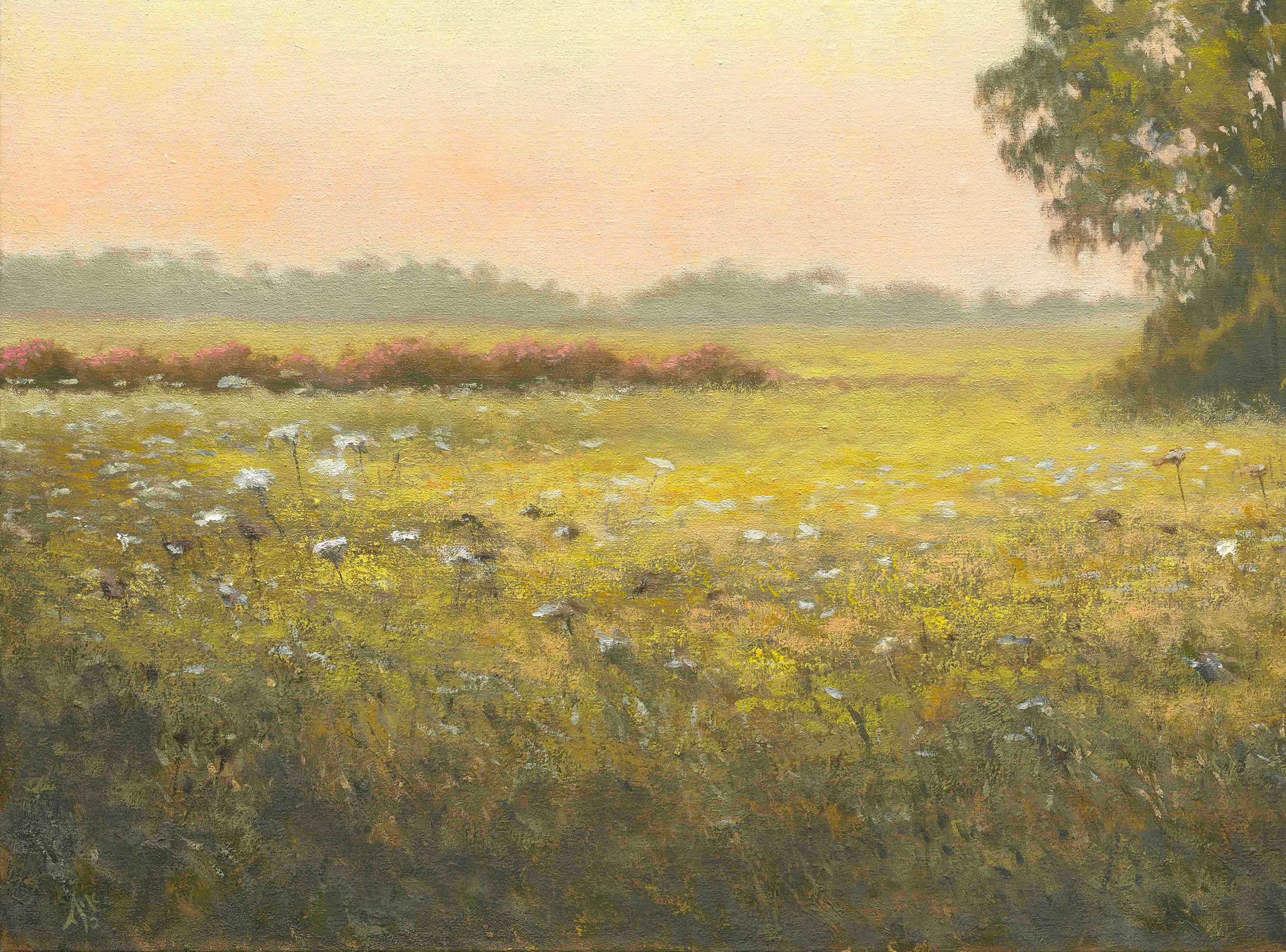 Sunrise - landscape painting - Painting by Ayelet Katz