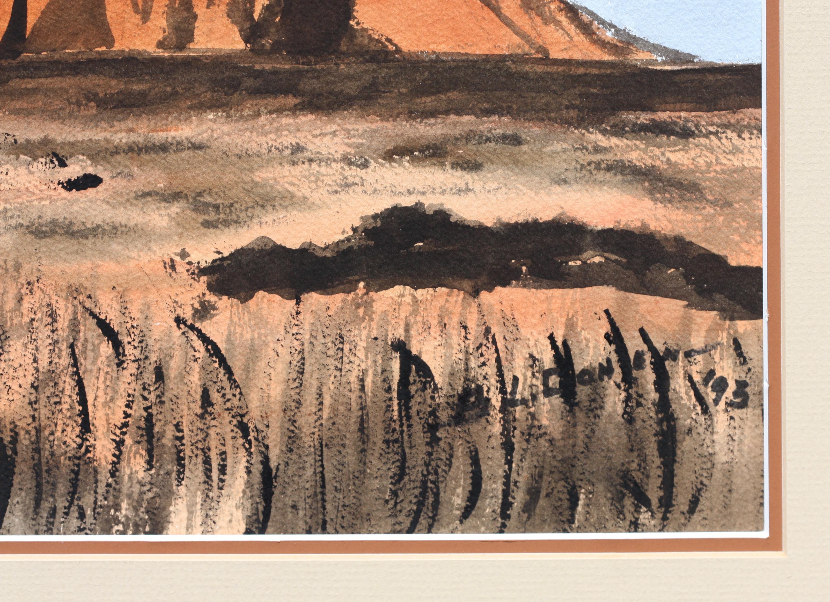 Ayers Rock, Watercolor In Good Condition For Sale In West Palm Beach, FL