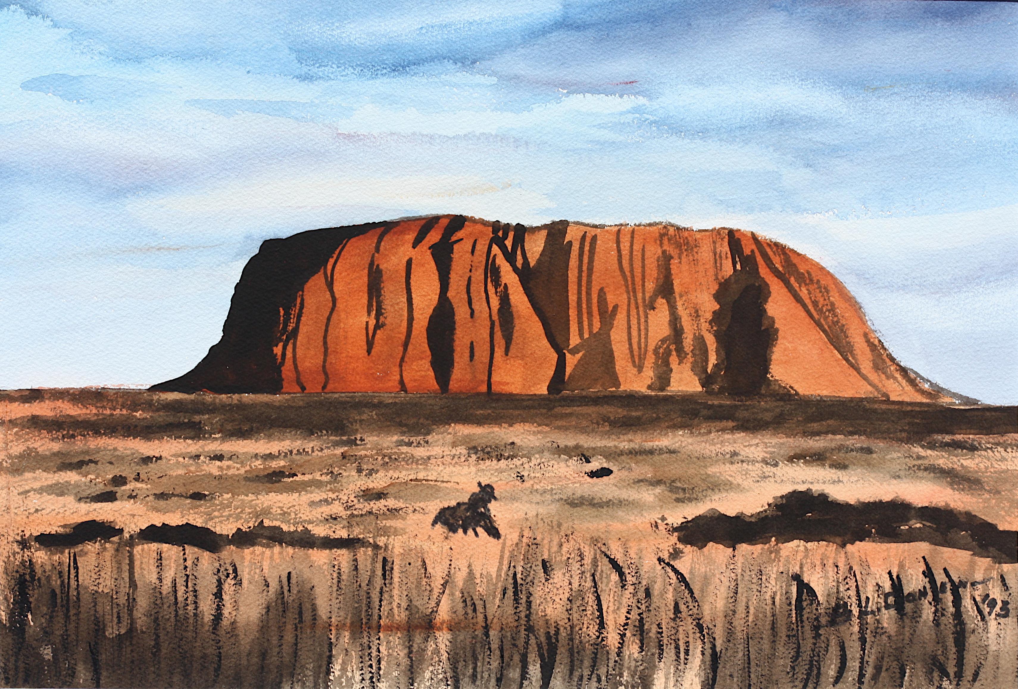 Paint Ayers Rock, Watercolor For Sale
