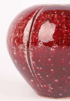 Vaso Studio Pottery Aylesford the Friars con smalto rosso