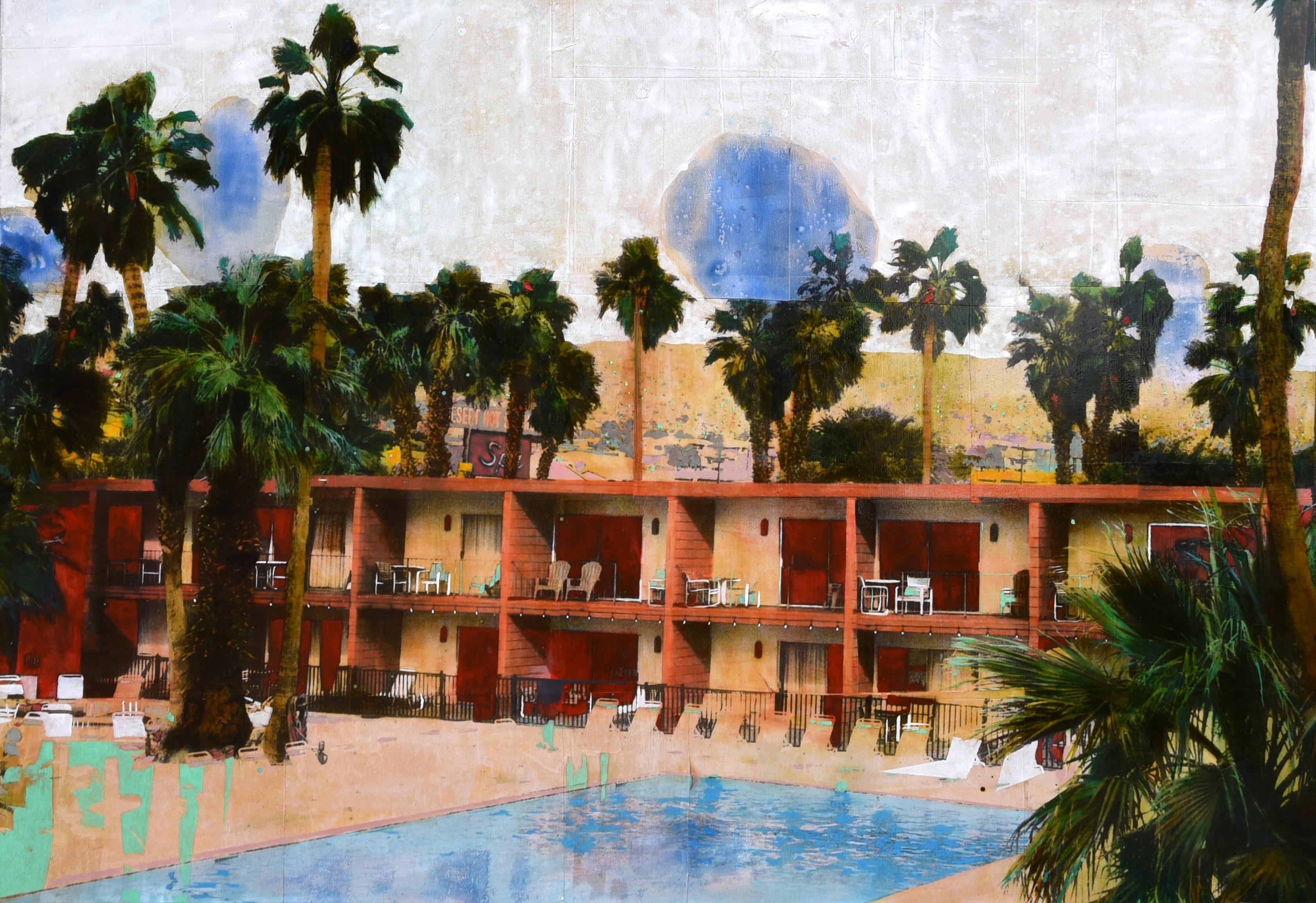 Ayline Olukman Landscape Painting - Backyard Oasis