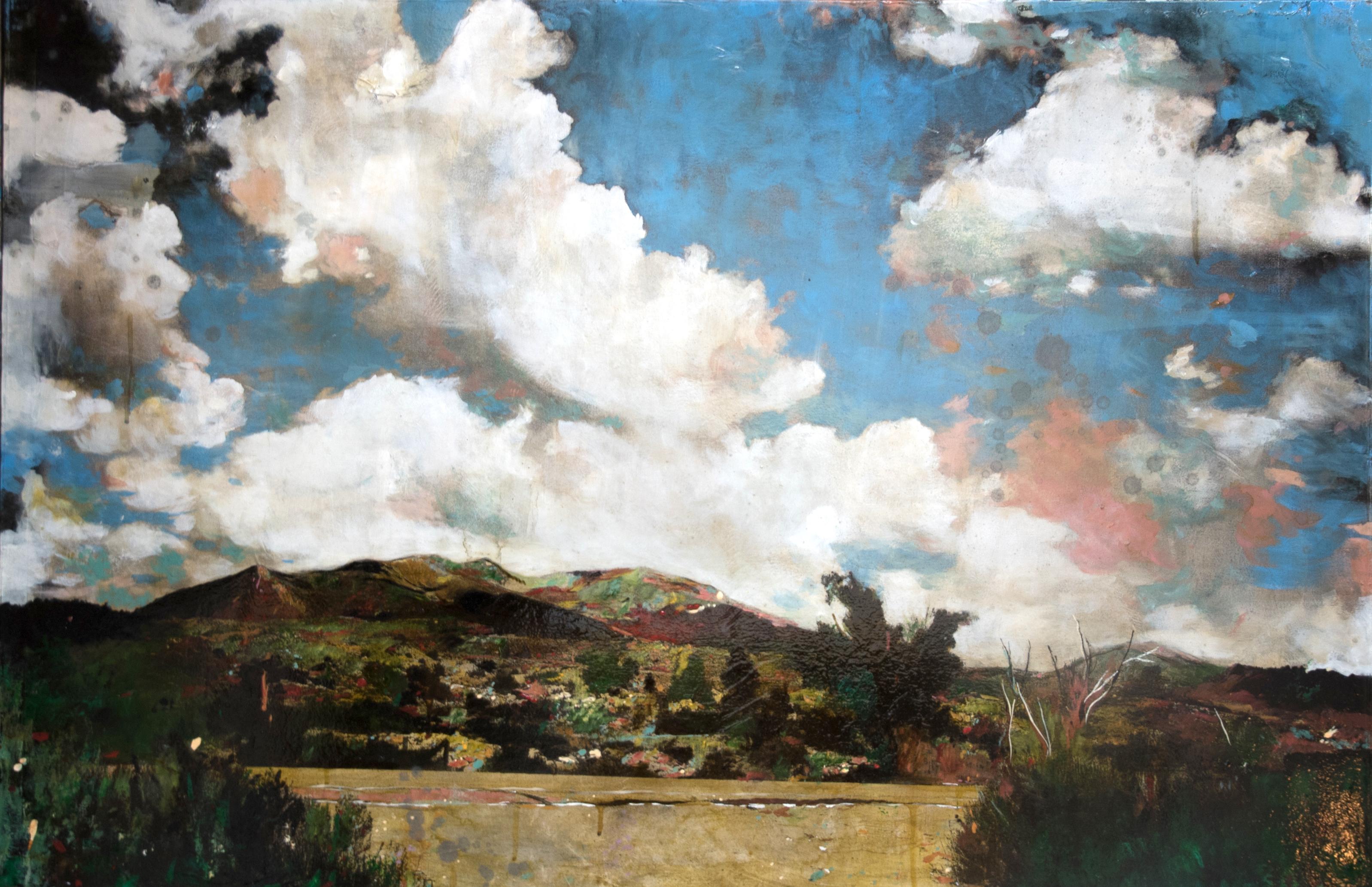 Landscape Painting Ayline Olukman - Field - Peinture à l'huile - Paysage occidental des États-Unis