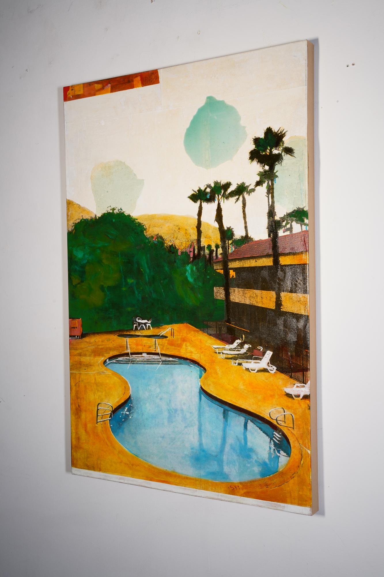 Poolview Horizon - Contemporary Painting by Ayline Olukman