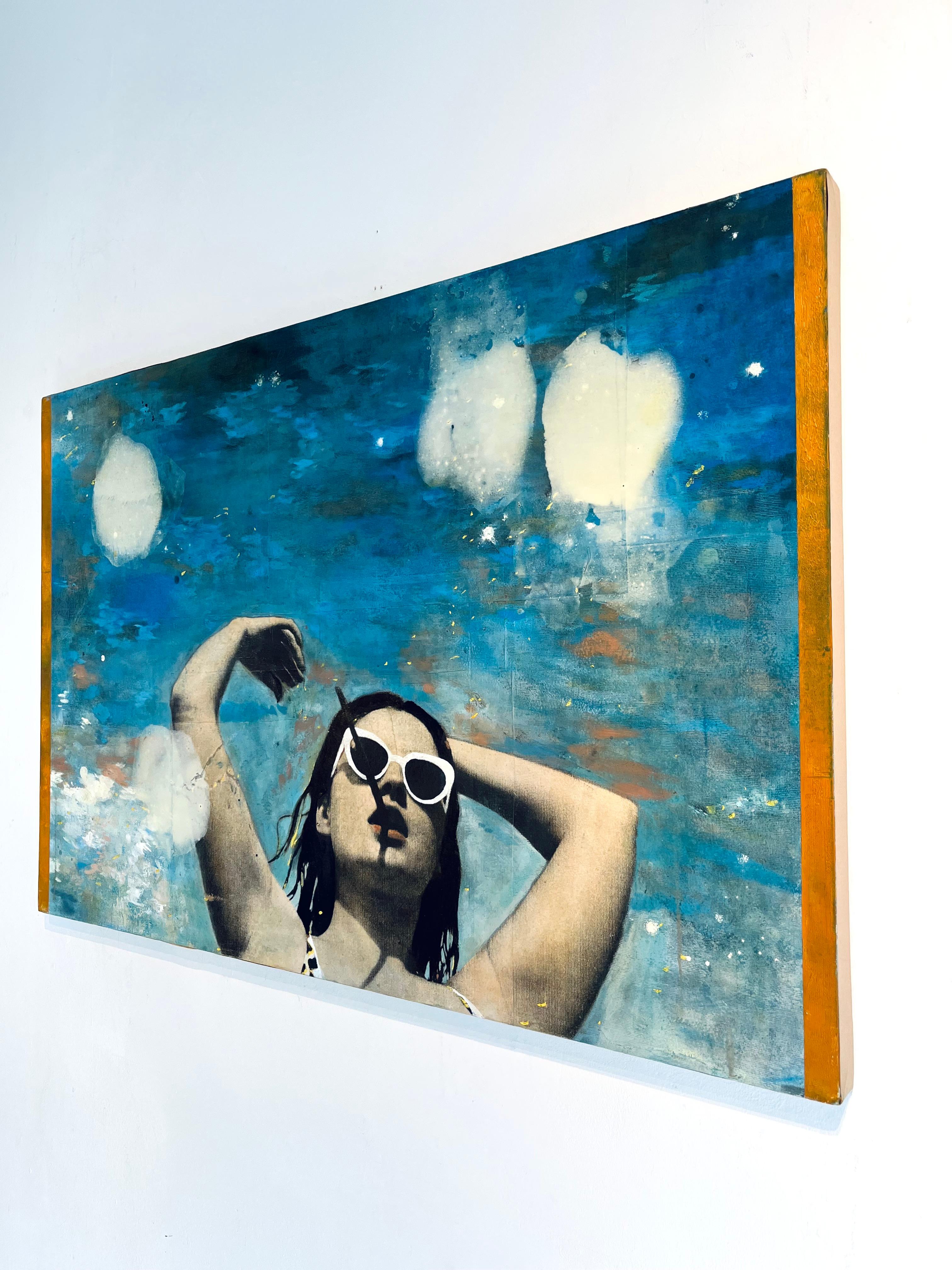 Women of the Beach--original impressionism figurative landscape painting-Art - Painting by Ayline Olukman