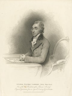Aylmer Bourke Lambert Portrait, Botanical Stipple Engraving, William Evans 1810