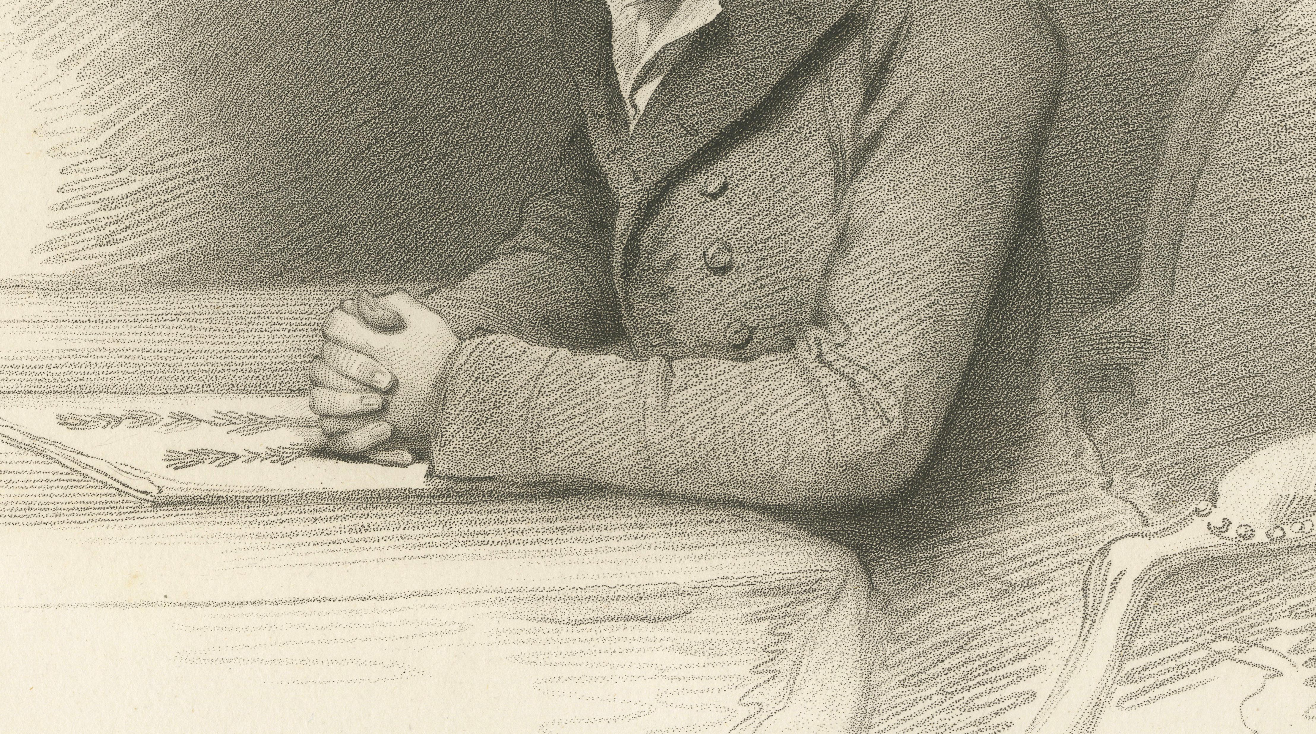 Aylmer Bourke Lambert Portrait, Botanical Stipple Engraving, William Evans 1810
