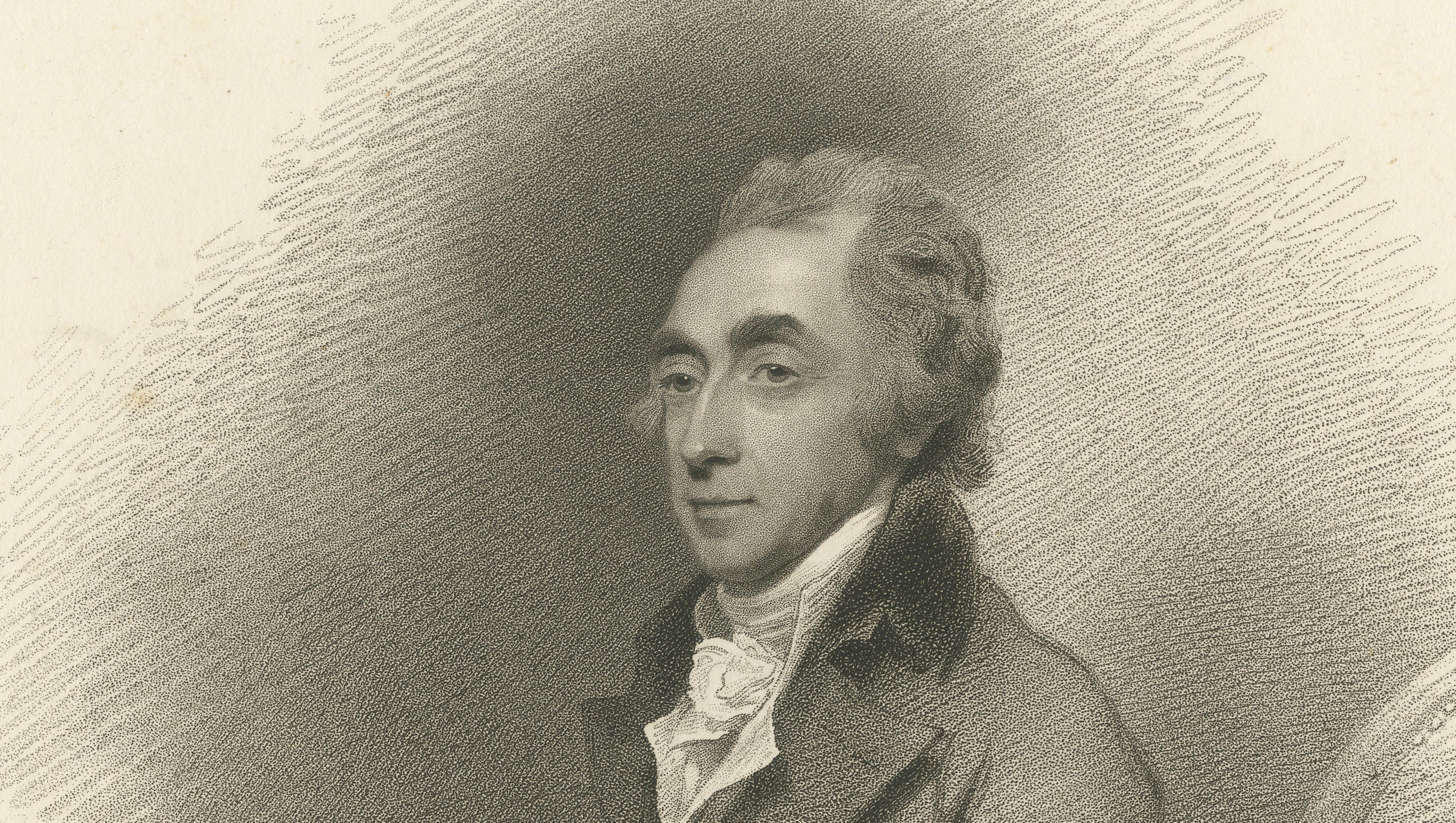 Aylmer Bourke Lambert Portrait, Botanical Stipple Engraving, William Evans 1810