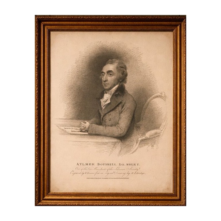 Aylmer Bourke Lambert Portrait, Botanical Stipple Engraving, William Evans 1810 For Sale