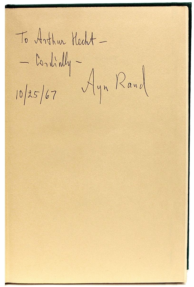 Mid-20th Century Ayn Rand, Atlas Shrugged, 1957, 9th Printing, Inscribed Presentation Copy