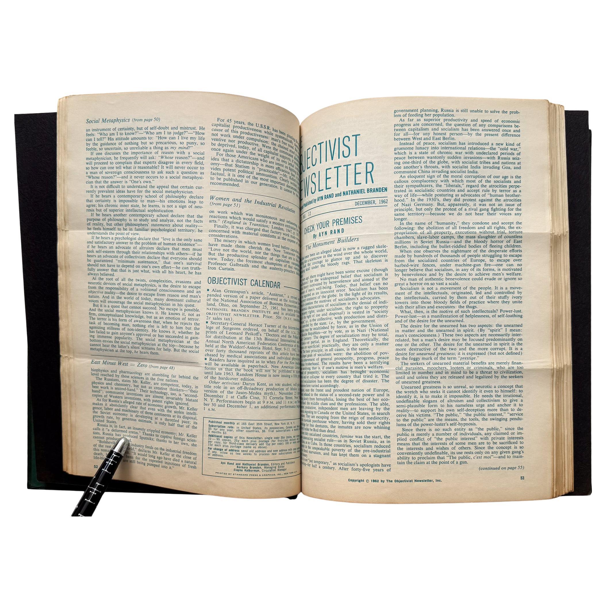 The Objectivist Newsletter" d'Ayn Rand (48 numéros individuels) en vente