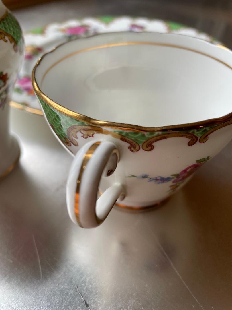 Early 19th Century Aynsley Bone China Decorative Tea Set For Sale