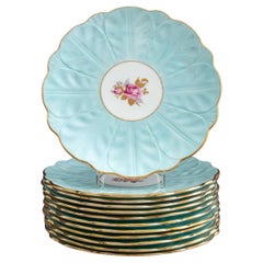 Aynsley China "Aquamarine Crocus" Service for 12