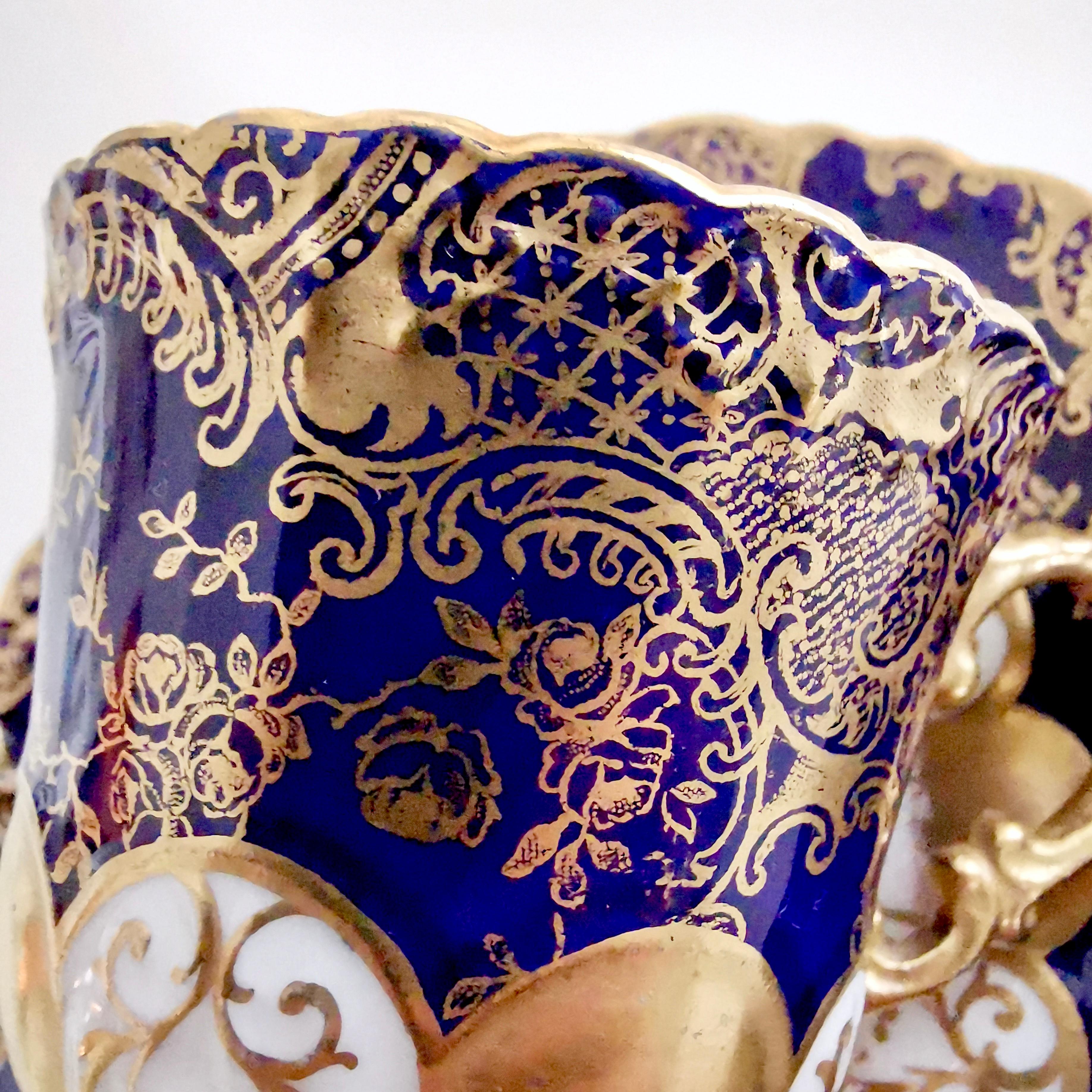 Aynsley Porcelain Demitasse Cup, Art Nouveau Cobalt Blue with Gilt, 1891-1912 5