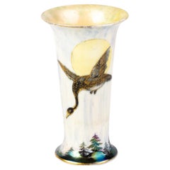 Vintage Aynsley Lustre Vase with Flying Ducks 