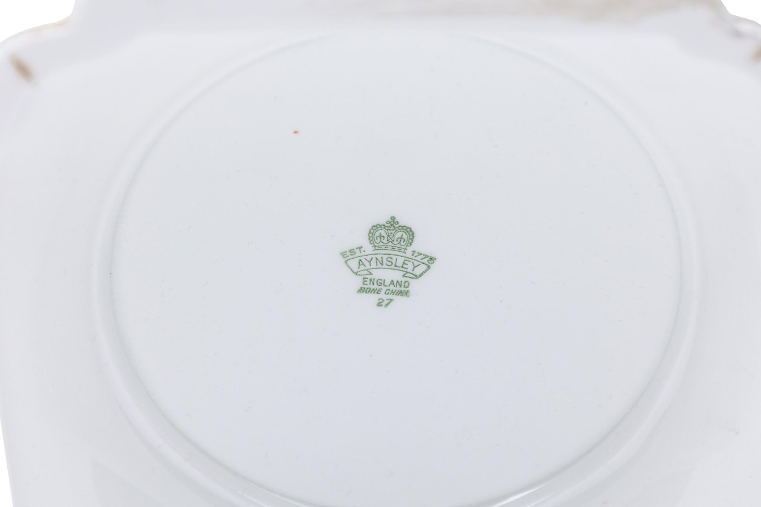 Aynsley Englische Bone China Centerpiece Schale mit Blumendekoration aus der Jahrhundertmitte im Angebot 1