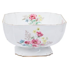Aynsley Mid-Century English Bone China Centerpiece Bowl with Floral Decoration