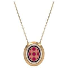 Pendentif ovale Aynur avec chaîne attachée