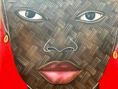 Gaze 1 -Zeitgenössisch, 21. Jahrhundert, Figuratives Porträt, Afrika, Frauen, Acryl