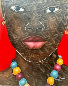 Mirada 1 -Contemporáneo, Siglo XXI, Retrato figurativo, África, Mujer, Acrílico
