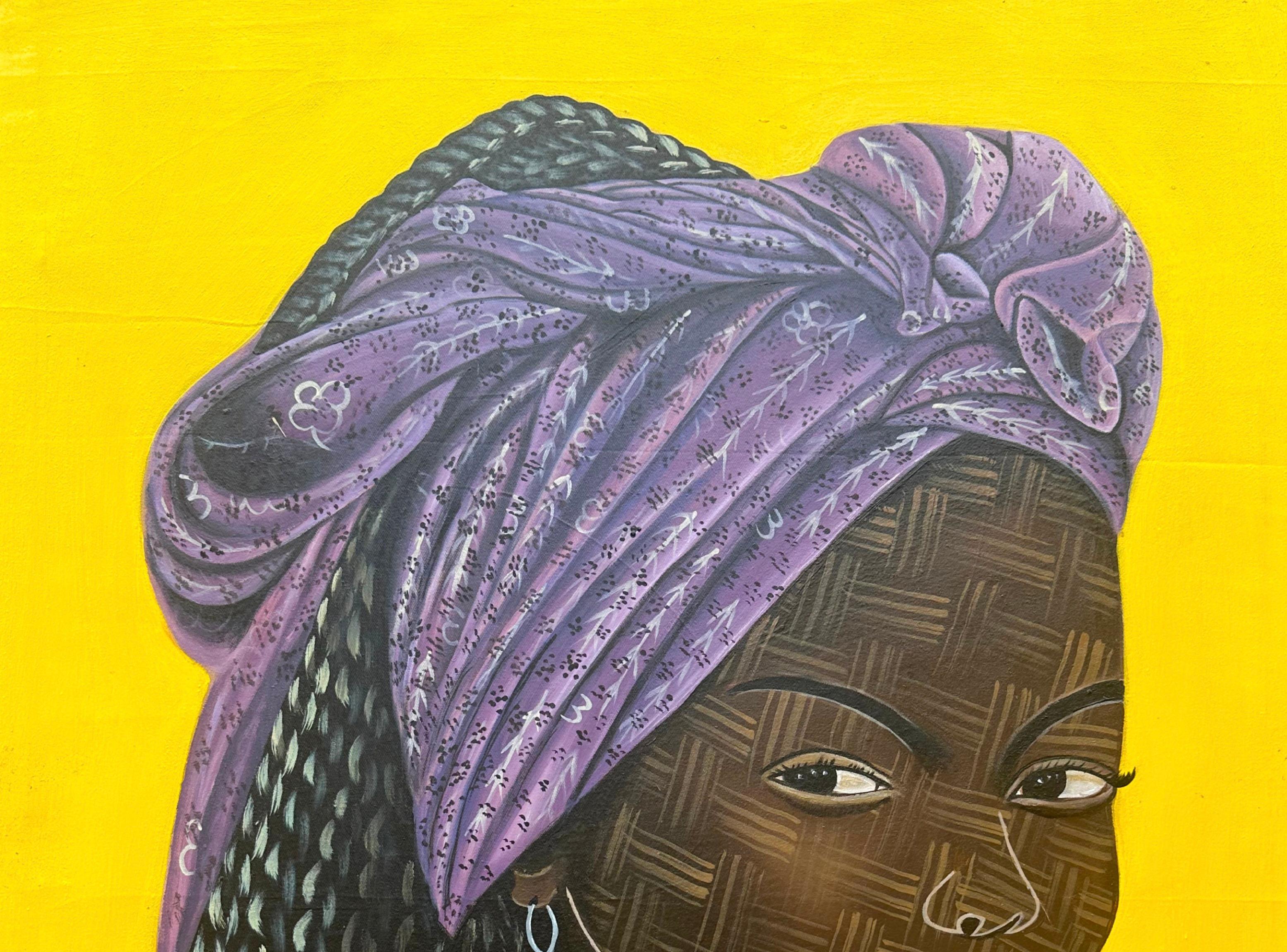 Glamour 1 (Portrait of Ayoke) - Contemporary, 21st Century, Figurative, Women - Painting by Ayotunde Ayomide