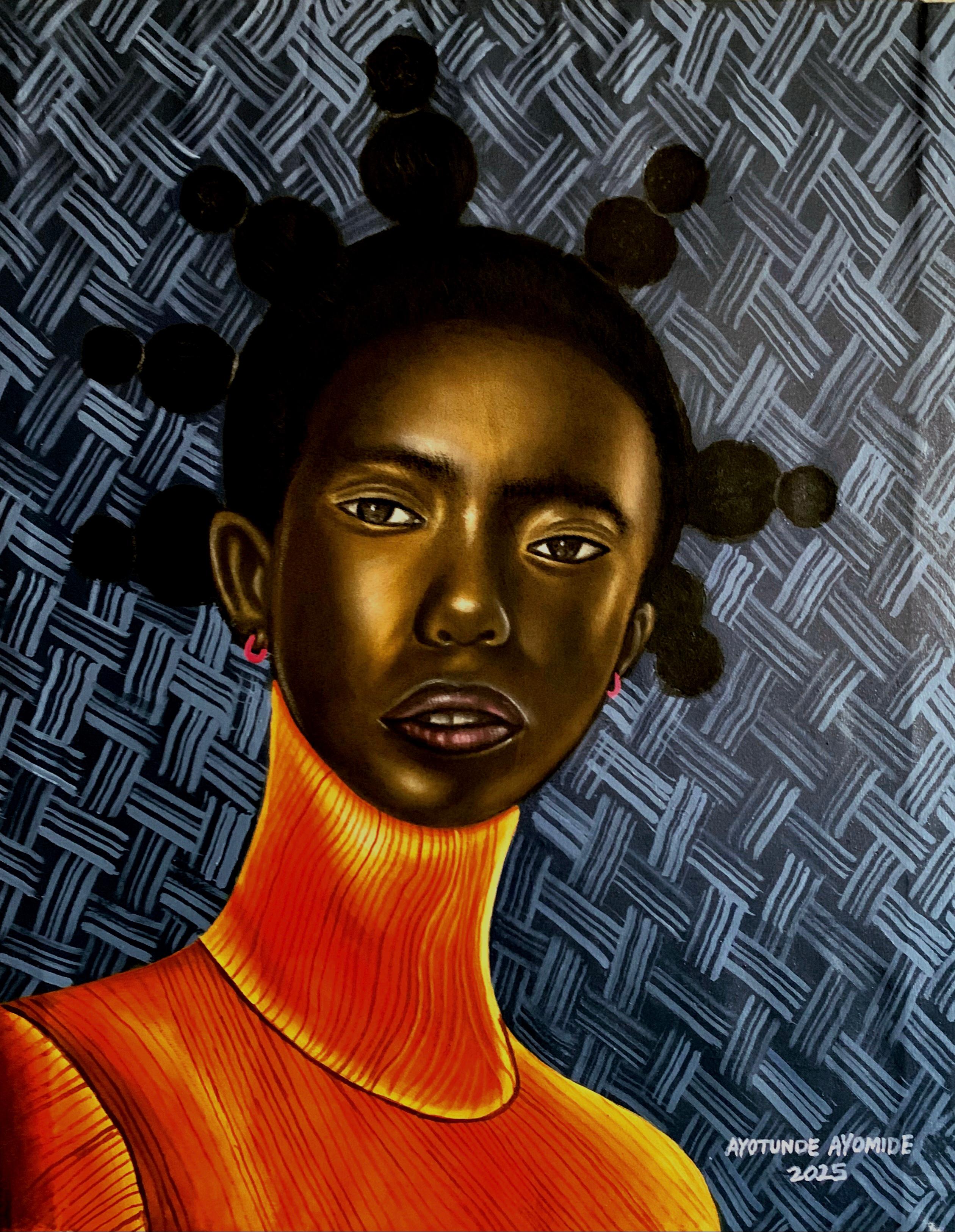 Solace - Contemporary, 21st Century, Figurative Portrait, Africa, Women, Modern - Mixed Media Art by Ayotunde Ayomide