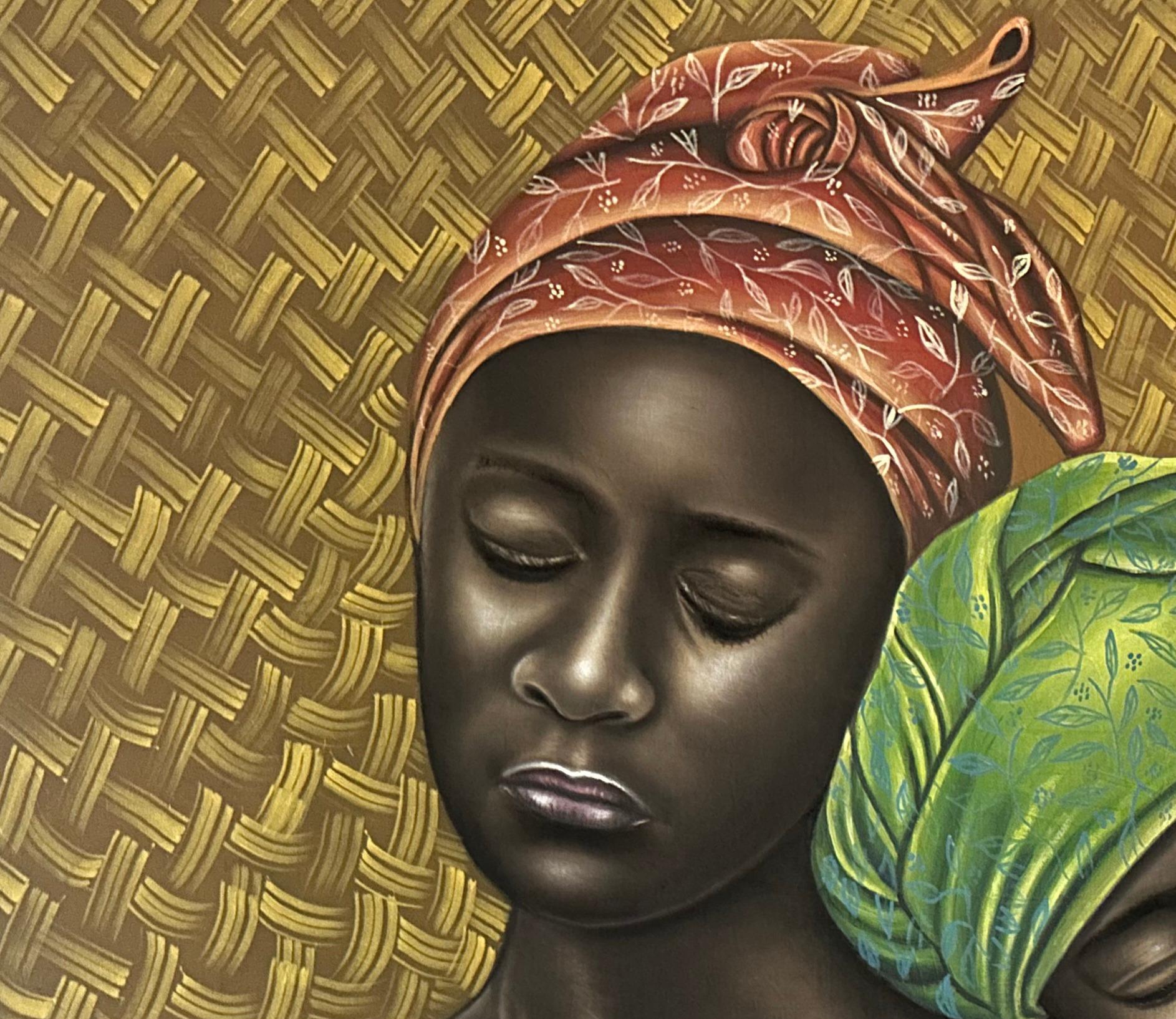 Sorelle Stronghold - Contemporaneo, 21° secolo, Ritratto figurativo, Donne Amore - Painting di Ayotunde Ayomide