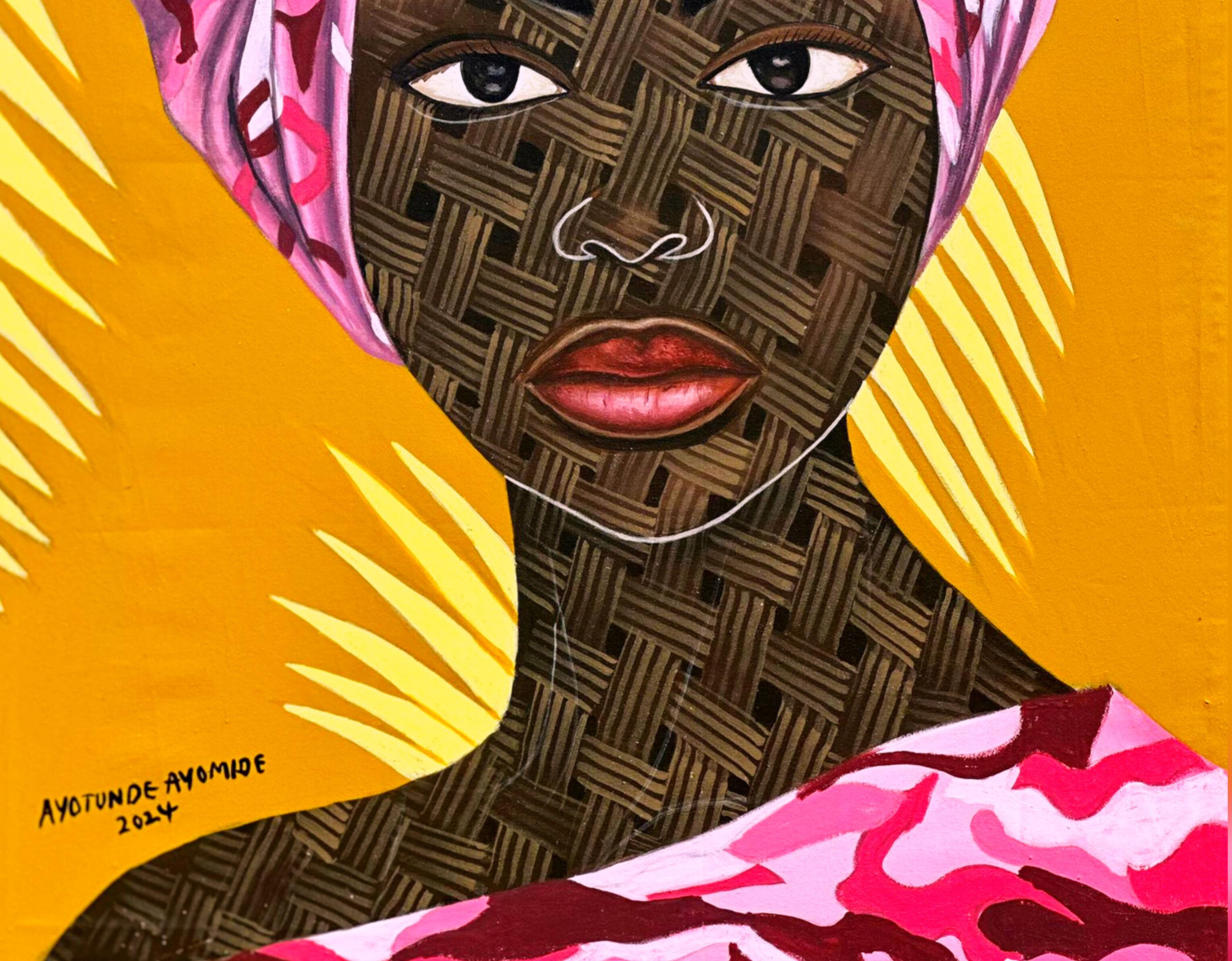 Oggi è un dono 1 -Contemporaneo, 21° secolo, Ritratto figurativo, Africa - Donne - Figurative Painting Arancia di Ayotunde Ayomide