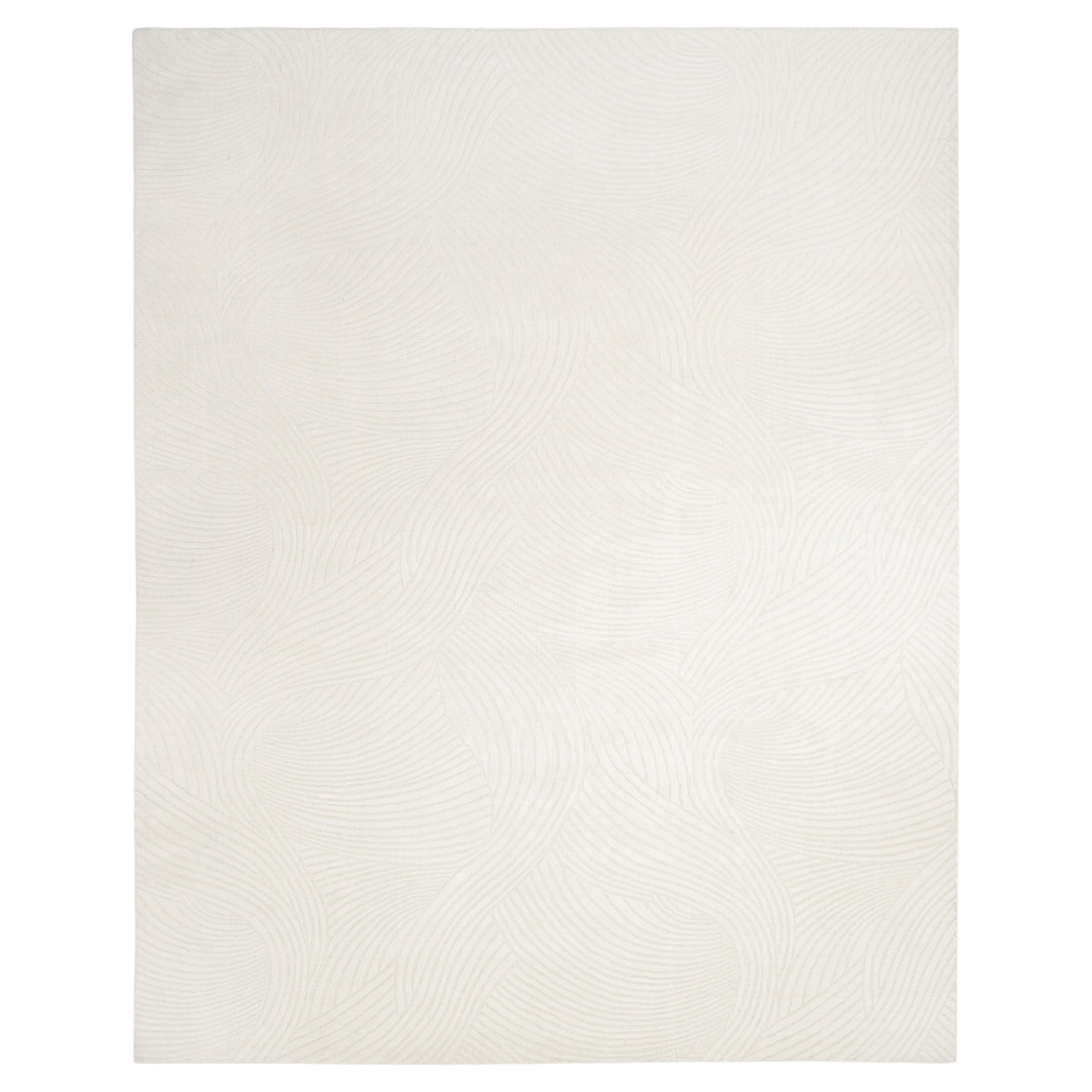 Ayr Hand Loomed Contemporary Solid Wool 8' 0" x 10' 0" Ivory Area Rug