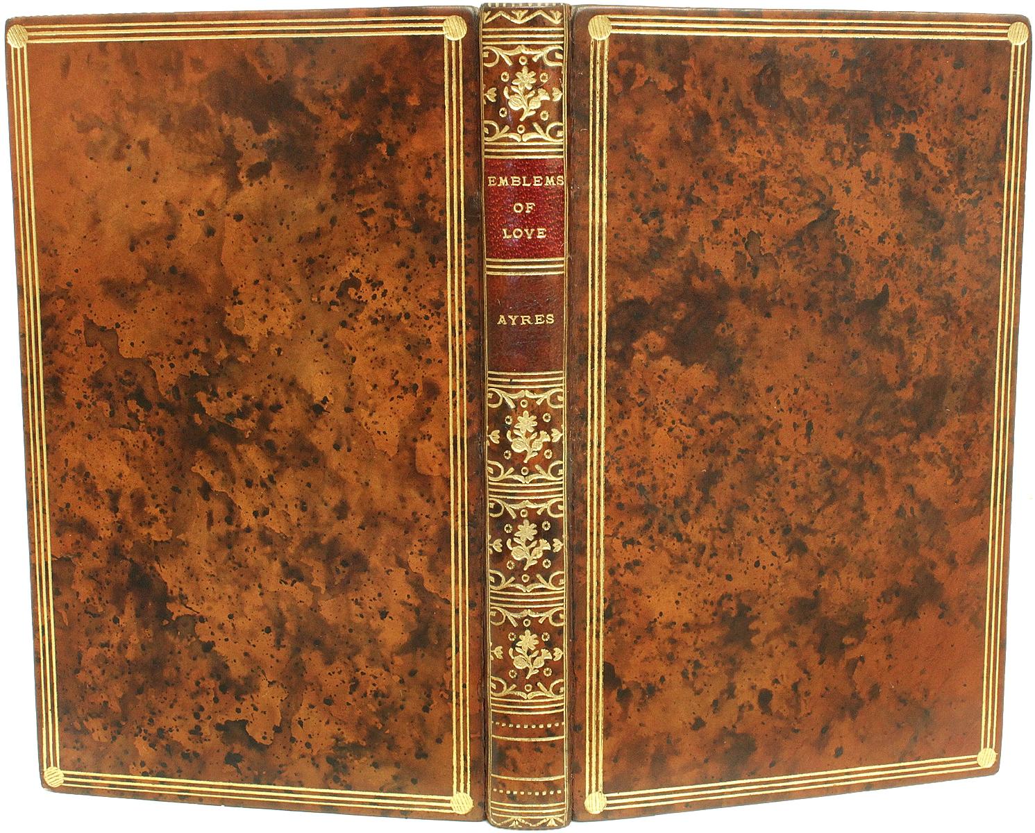 British Ayres, Philip, Emblems of Love, 1750, in a Fine Full Leather Binding For Sale