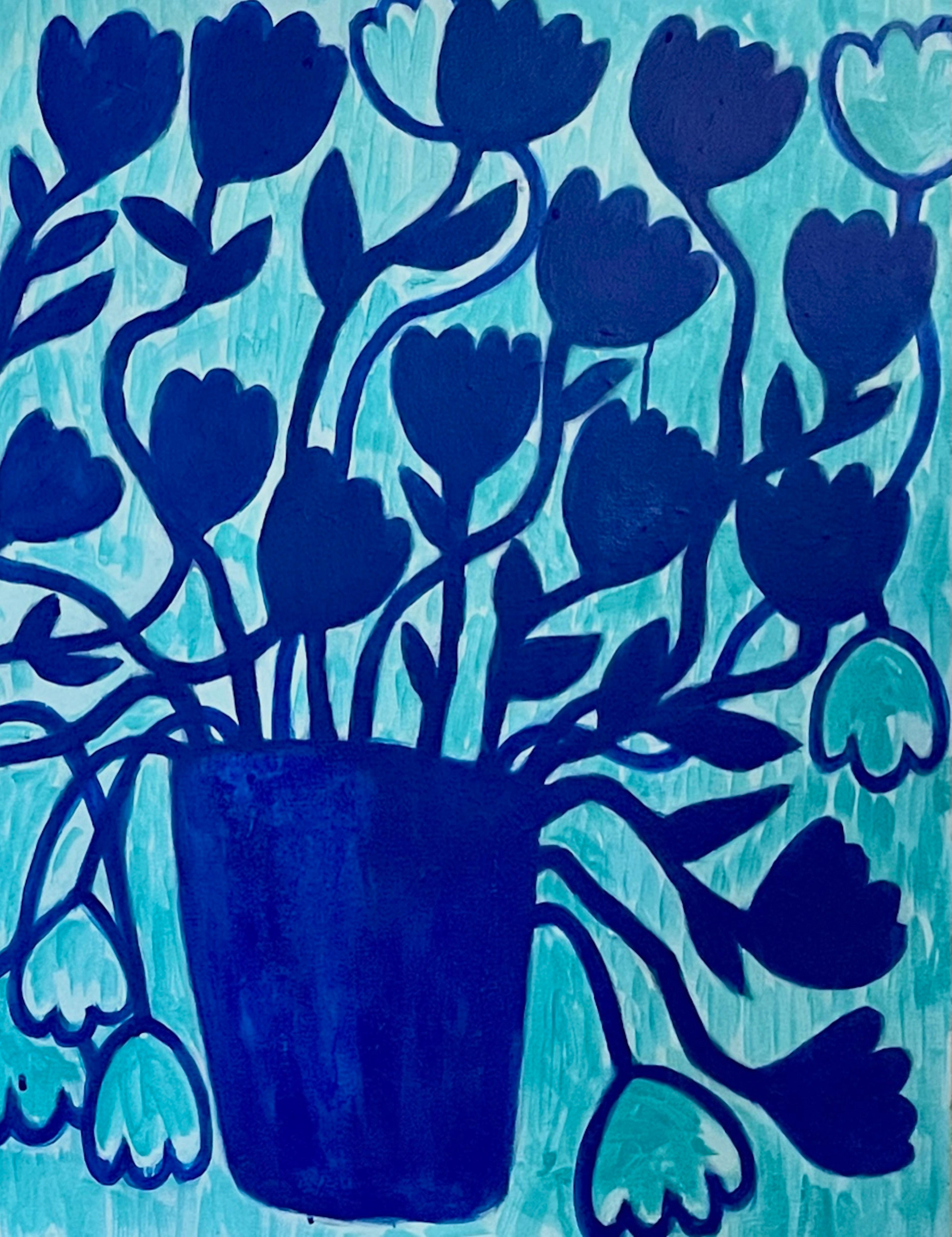 Blumen-Kater – Painting von Ayse Wilson