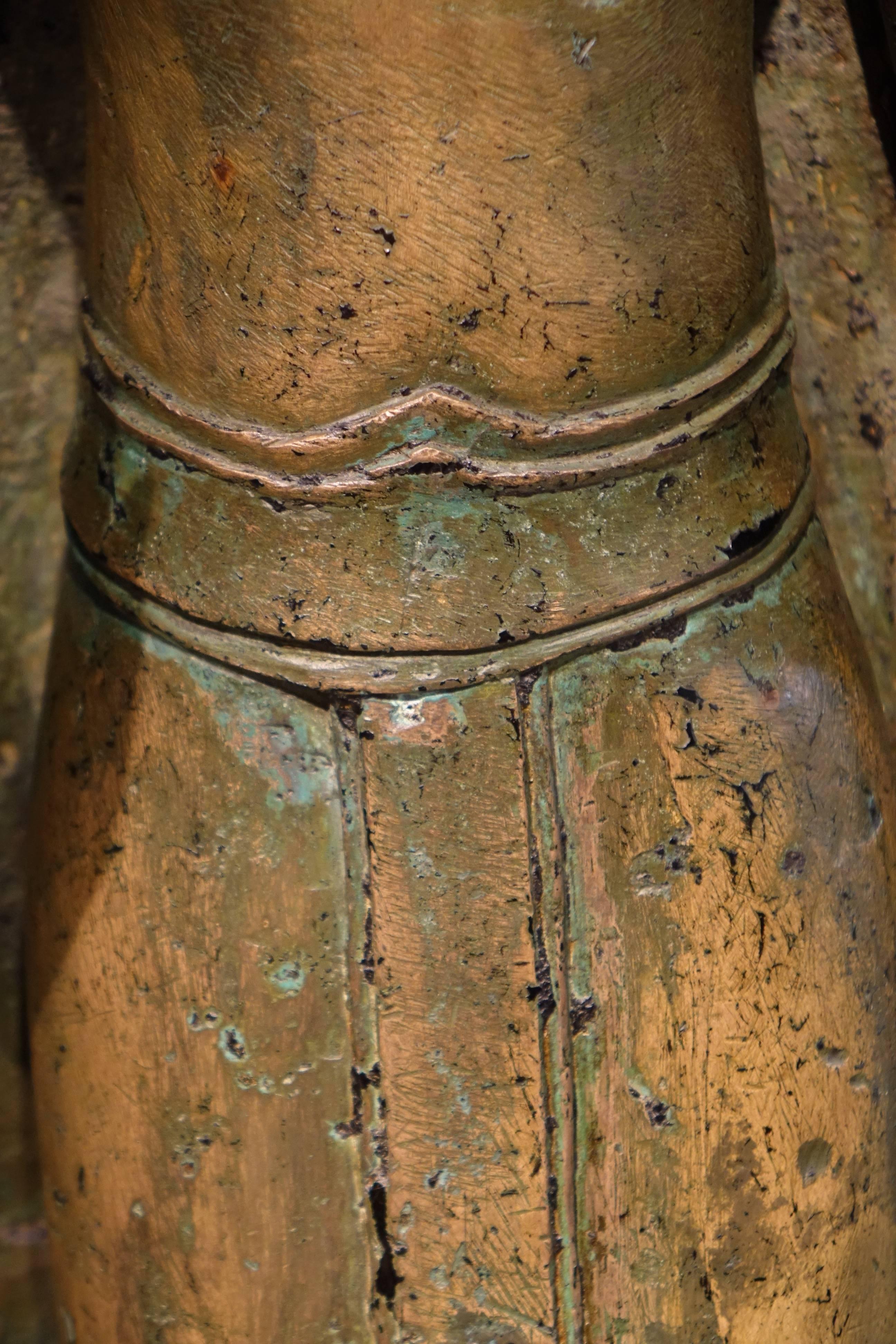 Ayutthaya Style Standing Bronze Figure of Buddha, Mid-17th Century, Thailand In Good Condition In Paris, FR