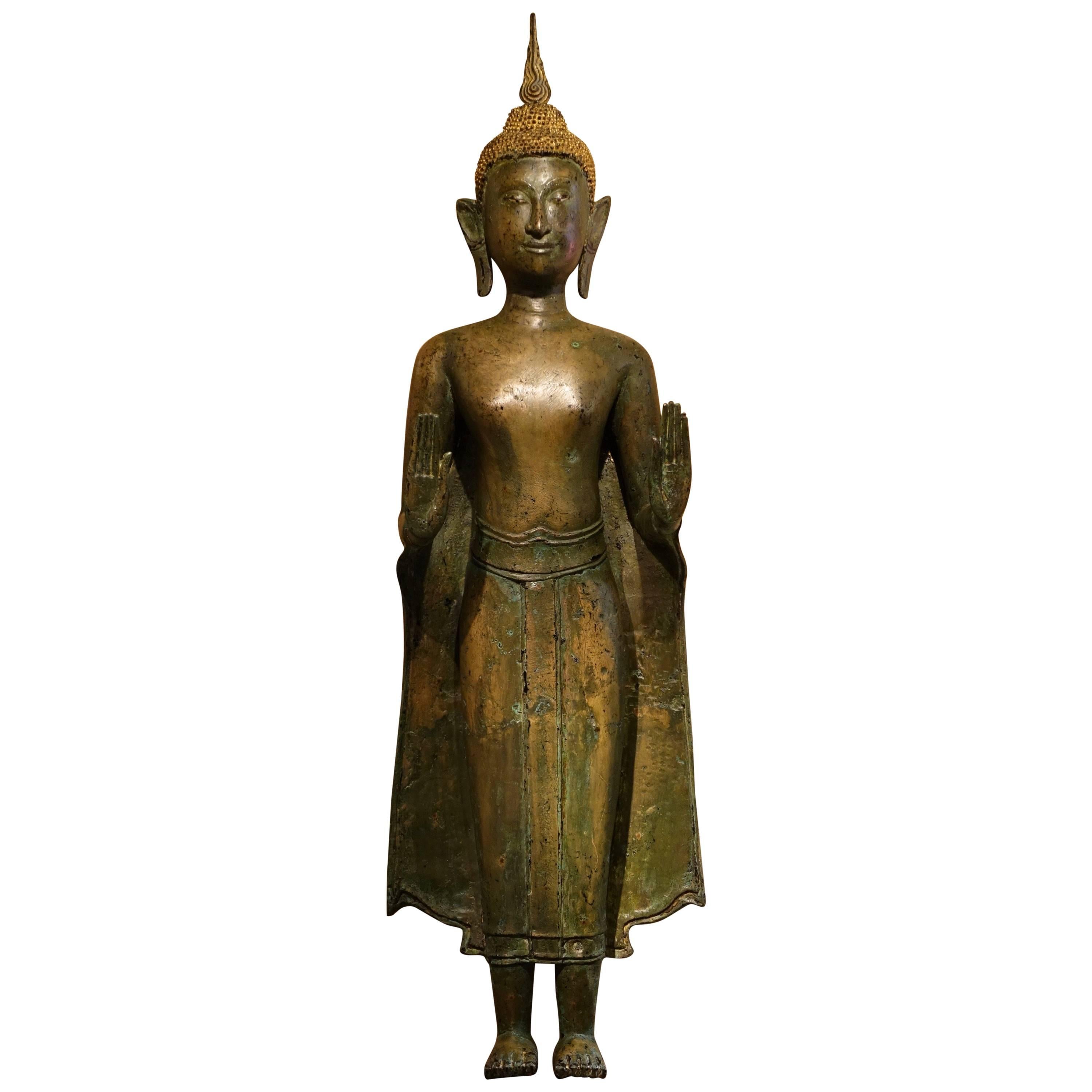 Ayutthaya Style Standing Bronze Figure of Buddha, Mid-17th Century, Thailand