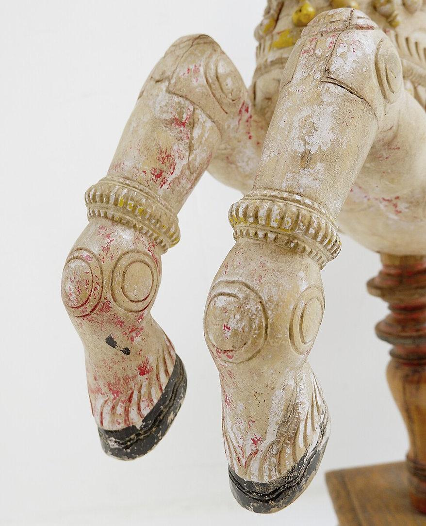 Folk Art Ayyanar India carved and polychrome wood horse - 20th For Sale